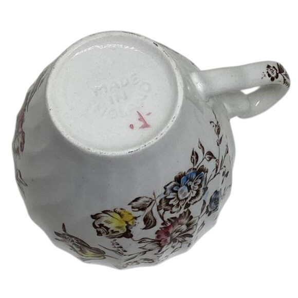 Staffordshire Bouquet Coffee Cup Saucer Ironstone Johnson Bros England Vintage - Picture 7 of 11